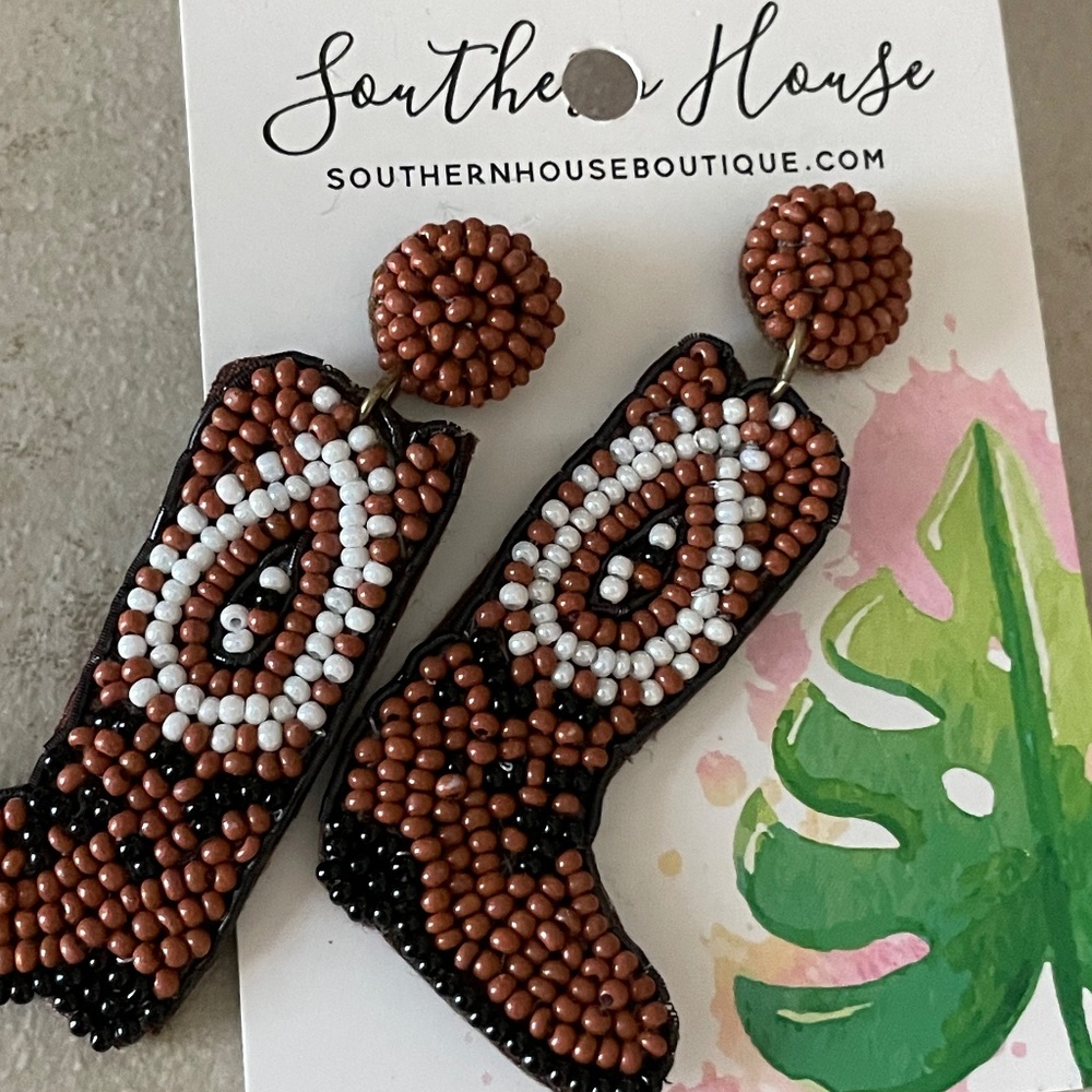 Beaded Boot Earrings
